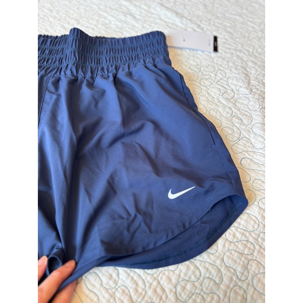 Nike Womens Dri-FIT Loose Fit Training Shorts Navy Blue Size Large - Picture 2 of 7